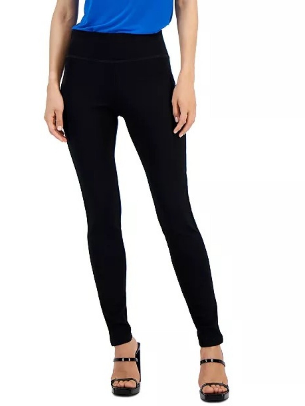 International Concepts Classic Ponte Skinny Deep Black Leggings